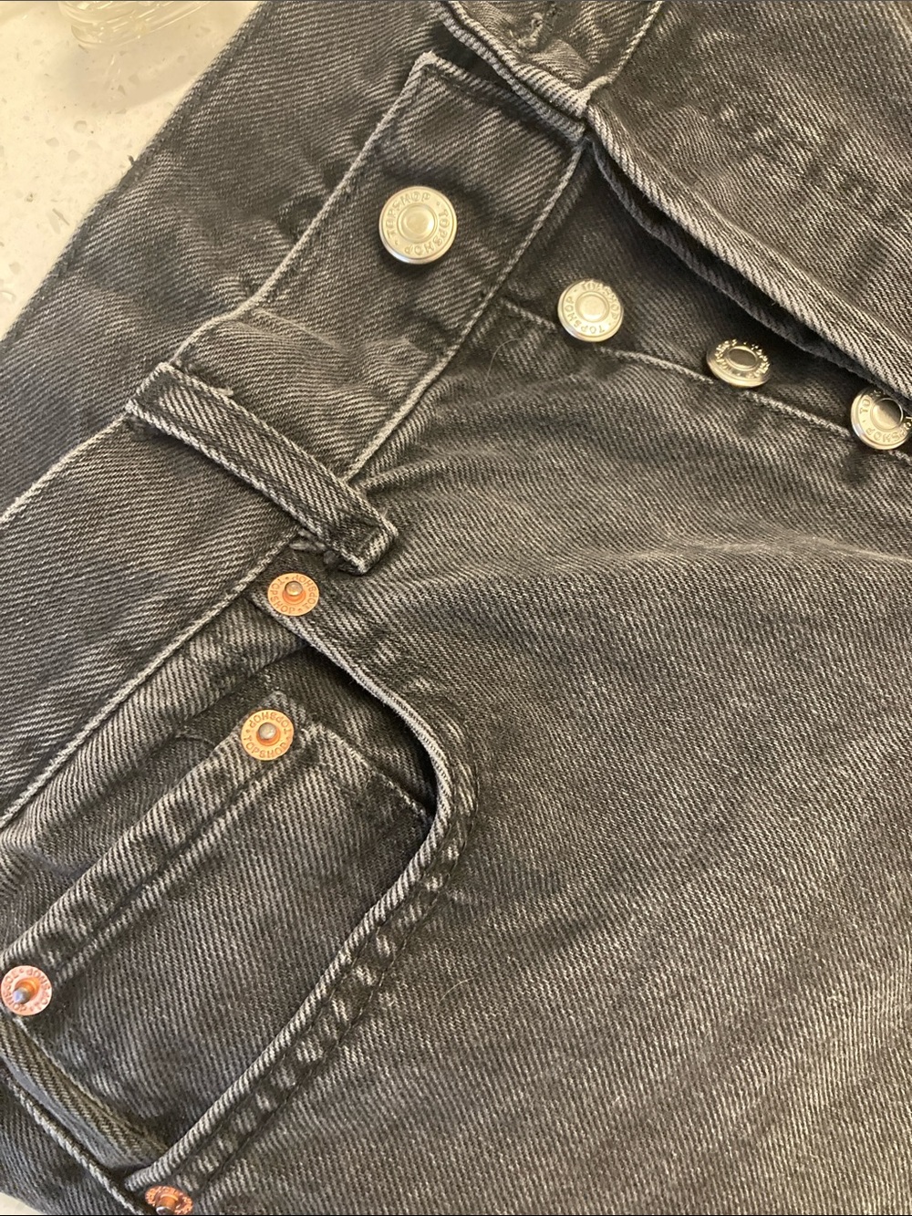 Topshop Black Straight-Leg Women's Jeans - Picture 7 of 7
